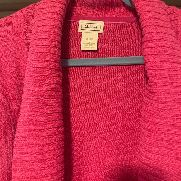 LL BEAN pink cardigan size MED beautiful ! - Picture 5 of 5